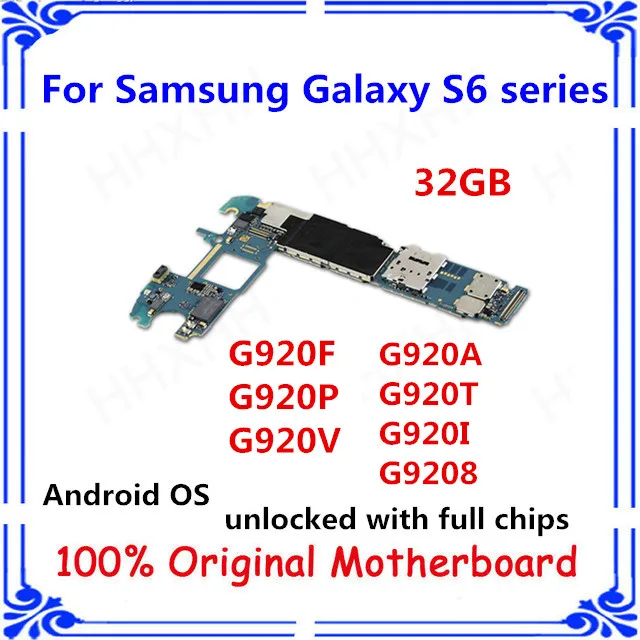 Разблокирована для samsung S6 материнская плата G920F G920P G920V G920A G920T G920I G9208 материнская плата МБ 32 Гб с чипом S6 Android OS