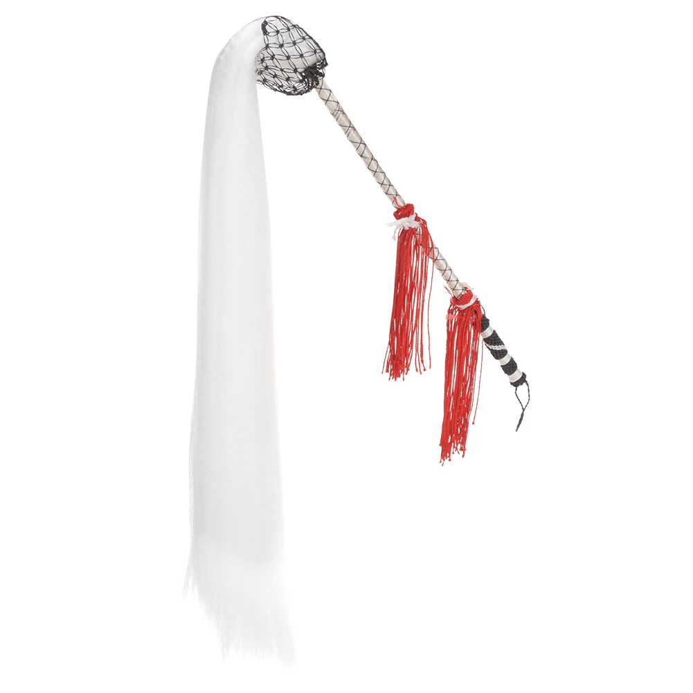 

2021 new Fly Horsetail Whisk Stick Handle for Chinese Taoist Buddhist Martial Arts Stage Plays Tai Chi whisk white