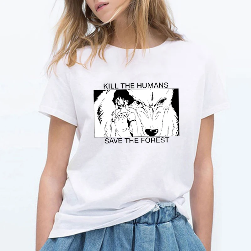 Модная уличная одежда в японском стиле футболки с рисунком из аниме Женская