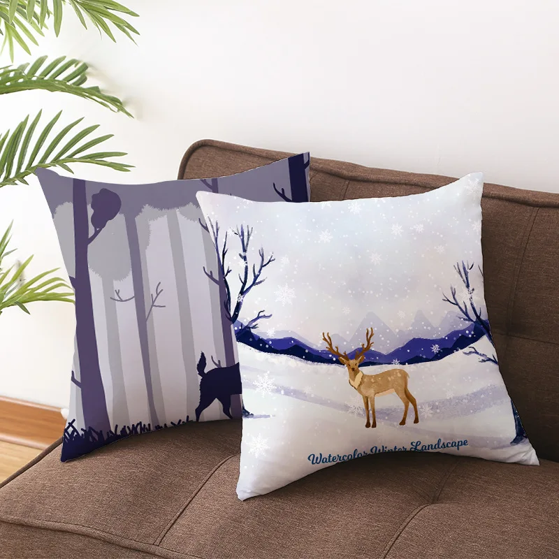 

Christmas Throw Pillow Cover Christmas Tree Pillowcase Office Decorative Cushion Cover 45x45 CM Home Pillow Cover