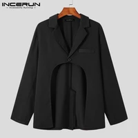 new mens handsome blazer fashionable casual autumn streetwear male solid color comeforable suit jackets s 5xl incerun tops 2021