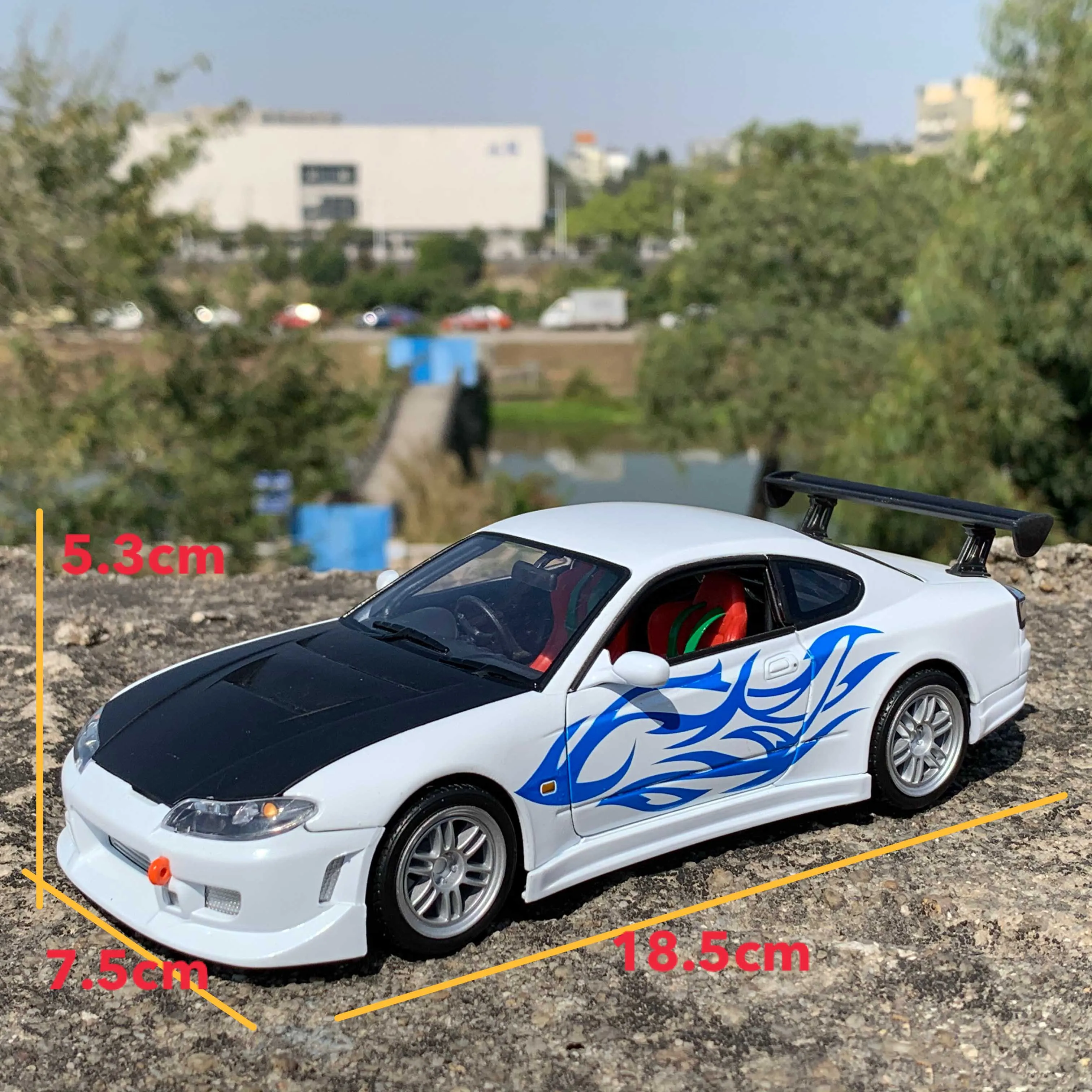 

1:24 Scale for S15 Modified Sports Car Model Metal Alloy Diecast Vehicle Toy for Children Collectible Gifts-no original box