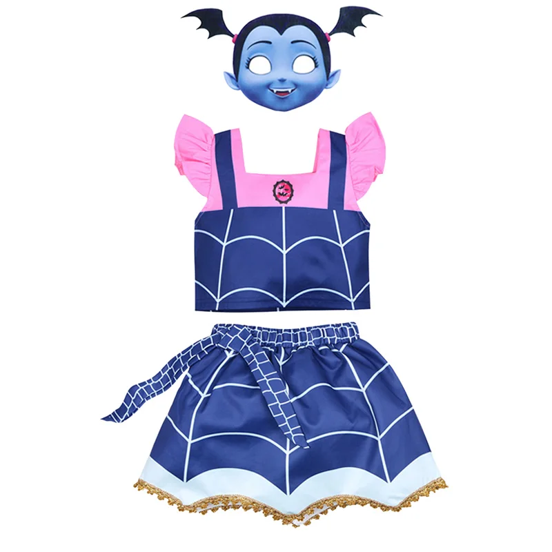 E-1 Vampirina/платье для девочек на Хэллоуин; Детский карнавальный Рождественский костюм вампира; детская одежда для дня рождения; летняя одежда; аксессуары - Цвет: E-1