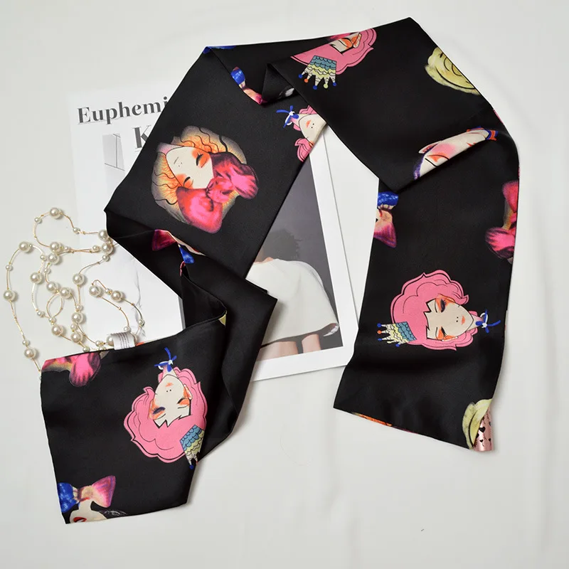 Корейская версия длинный шелковый шарф Женская Республика Корея Восточные