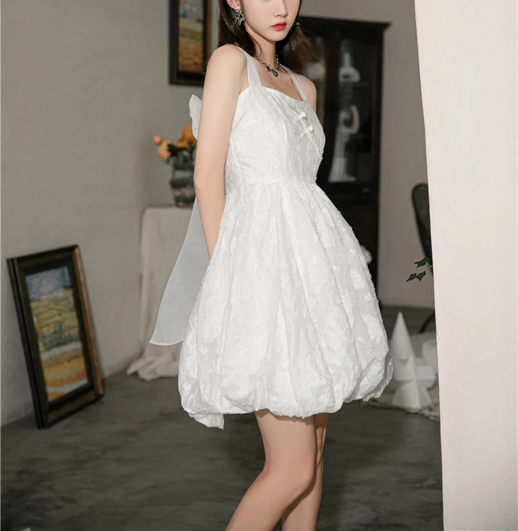

Princess Bouffant Dress Summer Dress Women Party Dresses For Women Vestidos Backless Bow Sleeveless Elegant Woman Dress SL597