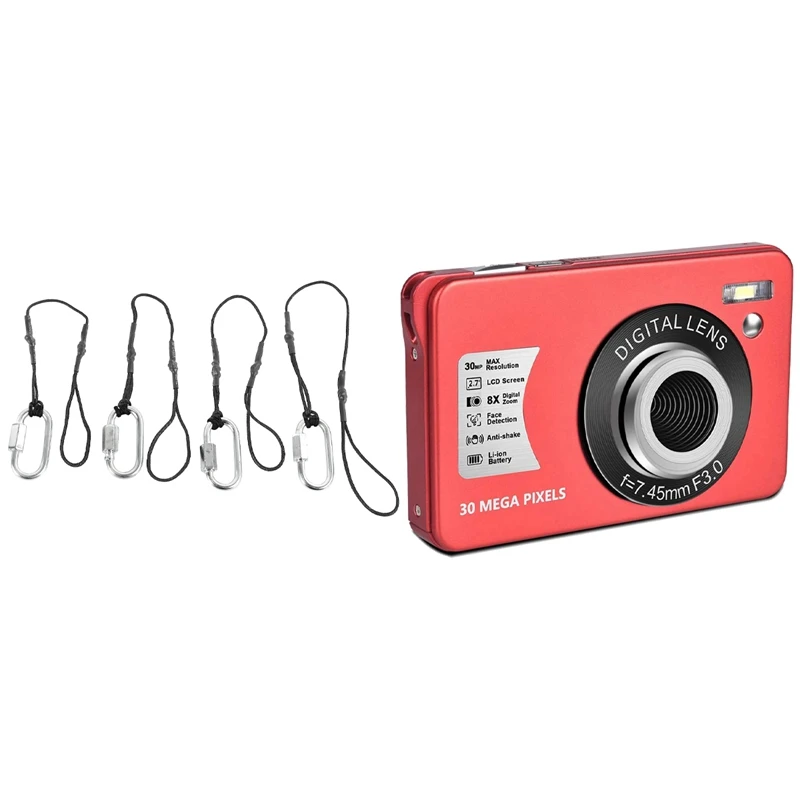 

4 Pcs Camera Tether Safety Strap,Camera Strap & 1 Set HD 1080P Digital Camera