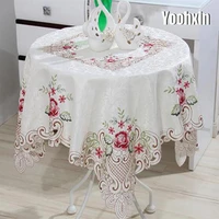 modern square lace embroidery tablecloth table cloth mantel dining tea coffee table cover nappe kitchen christmas wedding decor