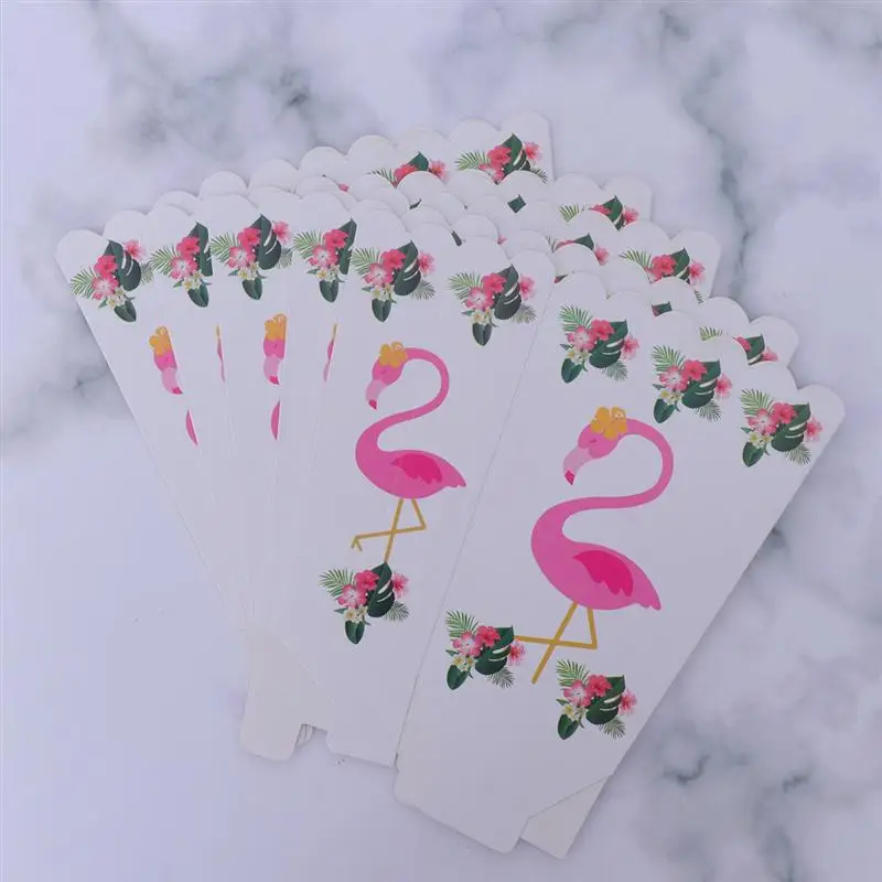 6 шт. детская коробка для попкорна на день рождения конфет с фламинго