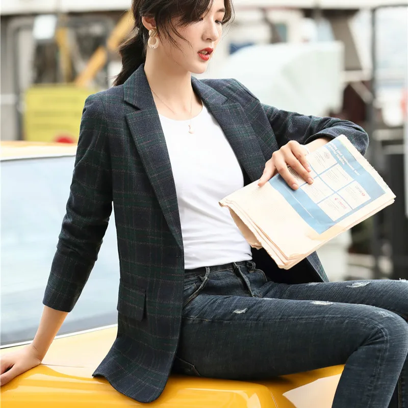 Женский Повседневный блейзер с длинным рукавом элегантная официальная офисная