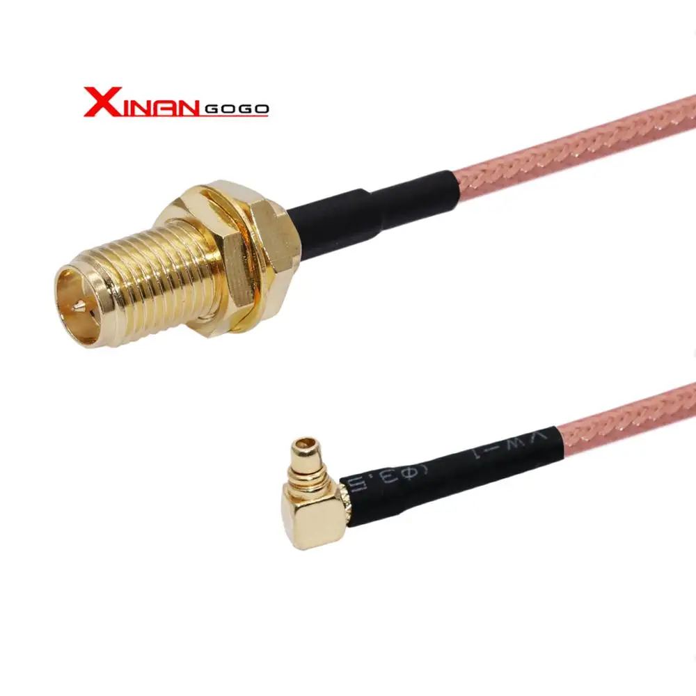 

RP-SMA Female (Plug) to MMCX Male Right Angle Pigtail Cable RG316 15CM