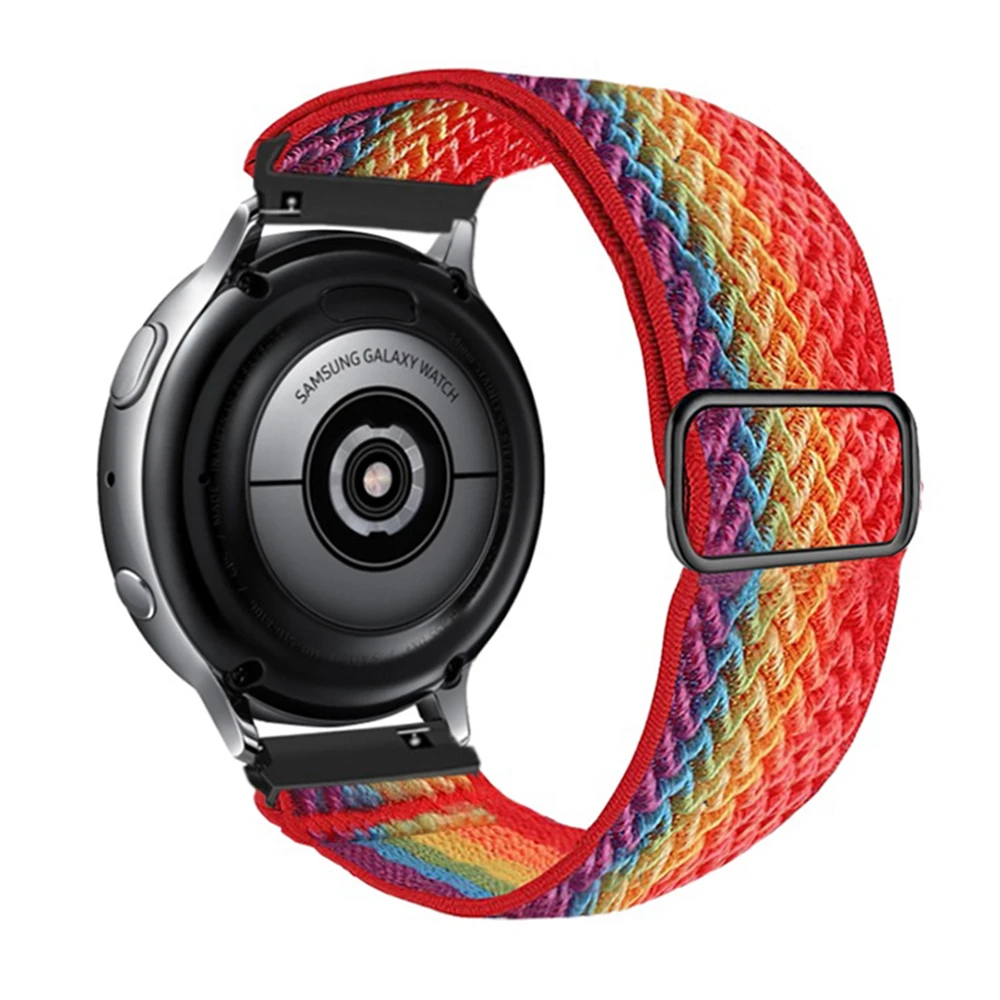 20 мм нейлоновый Плетеный ремешок для Samsung Galaxy watch 4/classic/46 мм/Active 2/Gear S3/fitbit versa