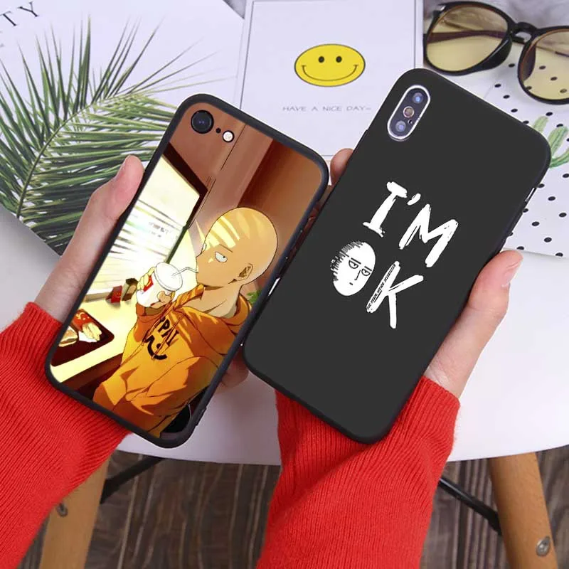 For iPhone 11 11pro pro max 7 XR X 6S 8 XS MAX 6 plus SE 5S Soft silicone Cover Phone Case One Punch Man |