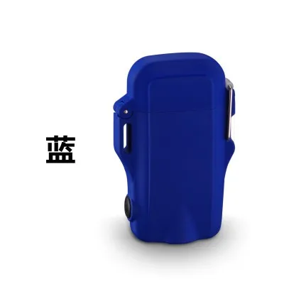 blue Открытый Камуфляж Водонепроницаемый USB прикуриватель Электрический Ветрозащитный Двойной импульсно-дуговая зажигалка электрическая плазменная Зажигалка 2019New - Цвет: blue