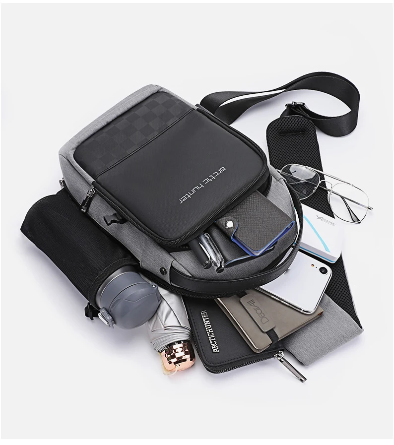 ARCTIC HUNTER мужская сумка через плечо зарядка через usb слинг через плечо сумка через плечо Водонепроницаемая короткая дорожная Ipad сумка для мобильного телефона для мужчин
