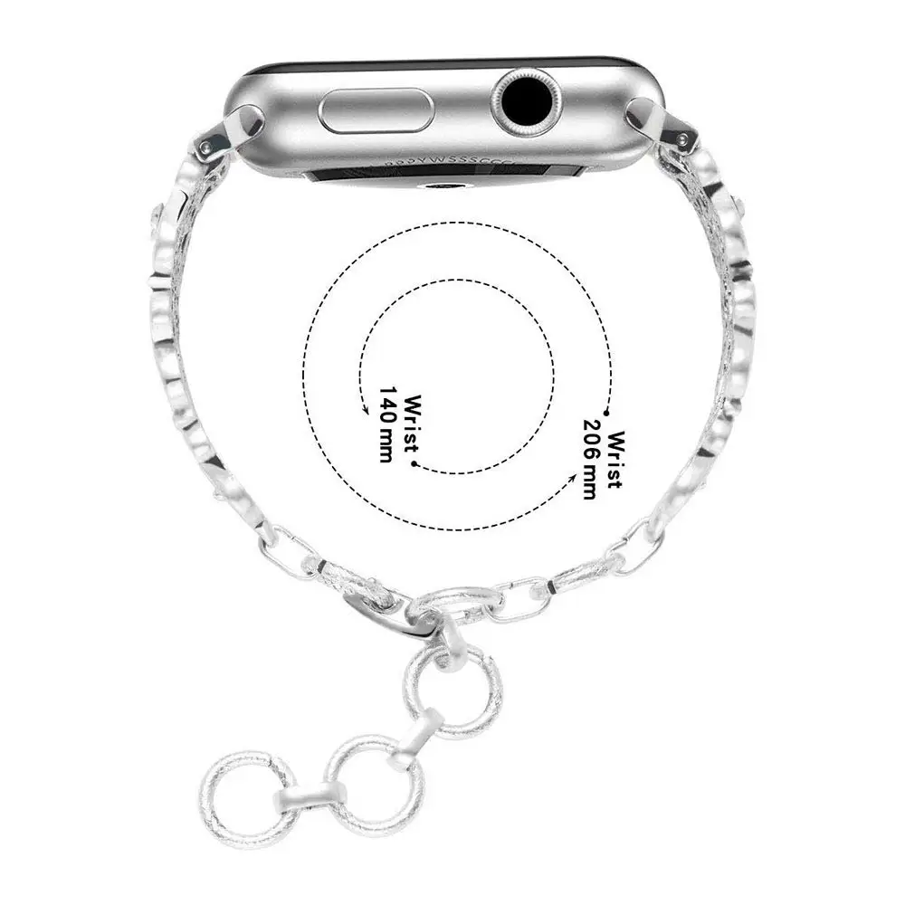 Винтаж цепи бретель со стразами для наручных часов Apple watch, версии 44 мм 40 мм женственный универсальный браслет для наручных часов iWatch серии 4/3/2/1, 42 мм, 38 мм