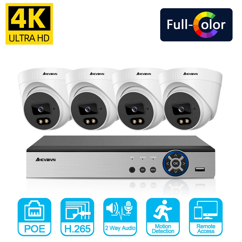 

Купольная IP-камера видеонаблюдения, 4K, 4 канала, 8 Мп, ночное видение