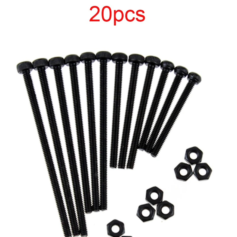 

20PCS 12.9 Level High Strength M2 6/8/10/12/14/16/20/25/30/35/40mm Hexagon Socket Screws with Nuts for Tamiya Mini 4WD Car Model