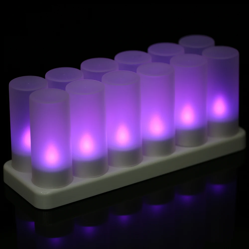 Разноцветная Светодиодная свеча с мерцающим пламенем USB-свечи дистанционным