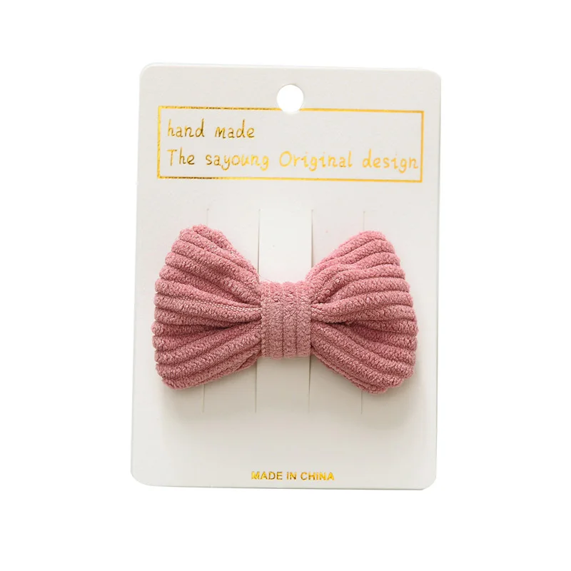 

CN Candy Color Bowknot Hair Clips For Girls Kids Korean Soft Cotton Velvet Hair Bows Princess Hair Barrettes Hair Accessories