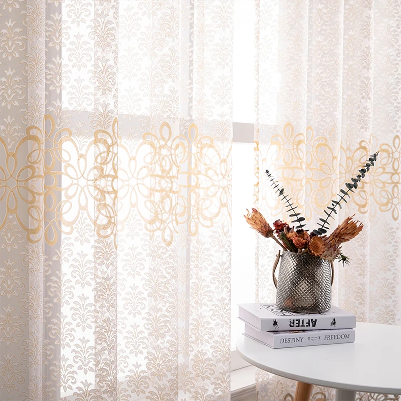 Цветочные современные тюлевые занавески MRTREES для спальни гостиной кухни тонкие