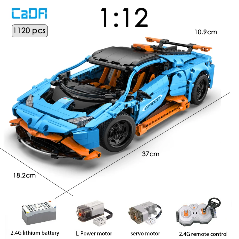 

Cada Master 1120pcs MOC RC Technical Racing Car Building Blocks Brick Model City Remote Control Supercar Toy Gift Set for Boys