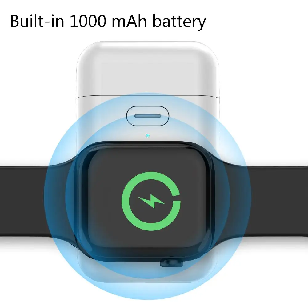 Для iWatch 1 2 3 4 Беспроводное зарядное устройство портативное 1000 мАч Micro USB 5V 1A мини