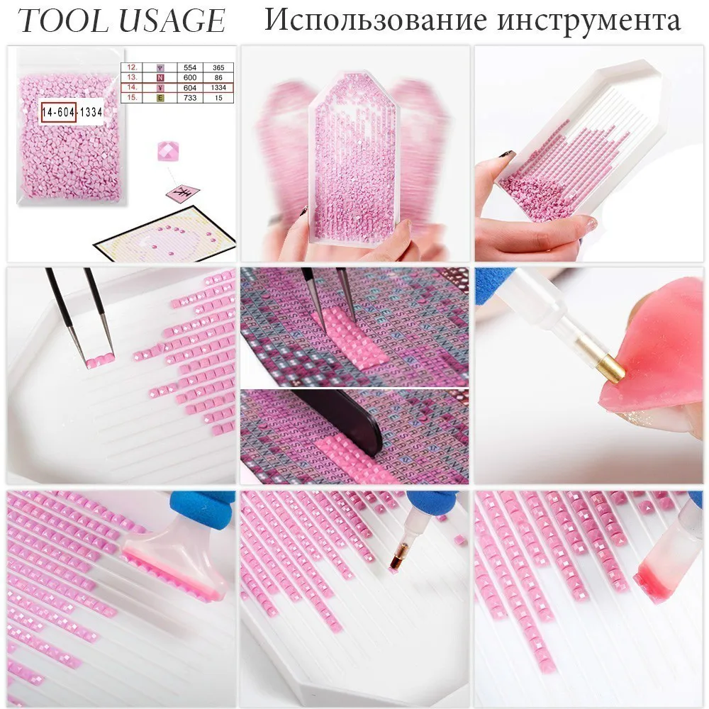 

CraftArtGo 5D DIY Diamond Embroidery animal Full Square Round Rhinestone Mosaic Painting Cross Stitch Flowers Diamond Kit