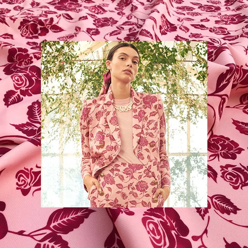 

European and American brands autumn and winter women's jacket suits haute couture fabrics handmade diy printed dress fabrics