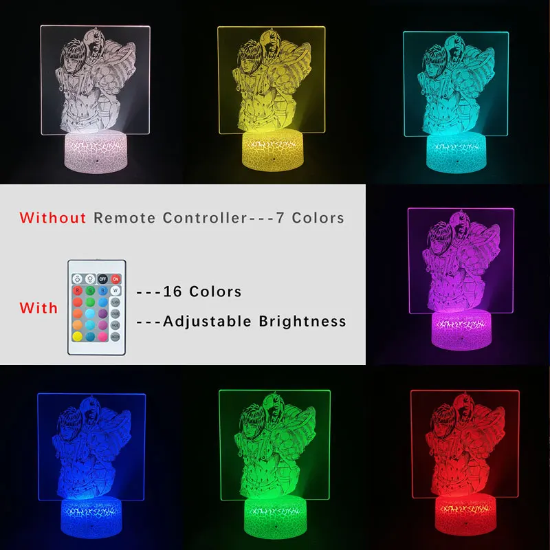 

Night Light Projector LED 3D Picture Lamp Anime Nightlight JOJO's Bizarre Adventure Party Birthday Decor Manga Gift for Fans Kid