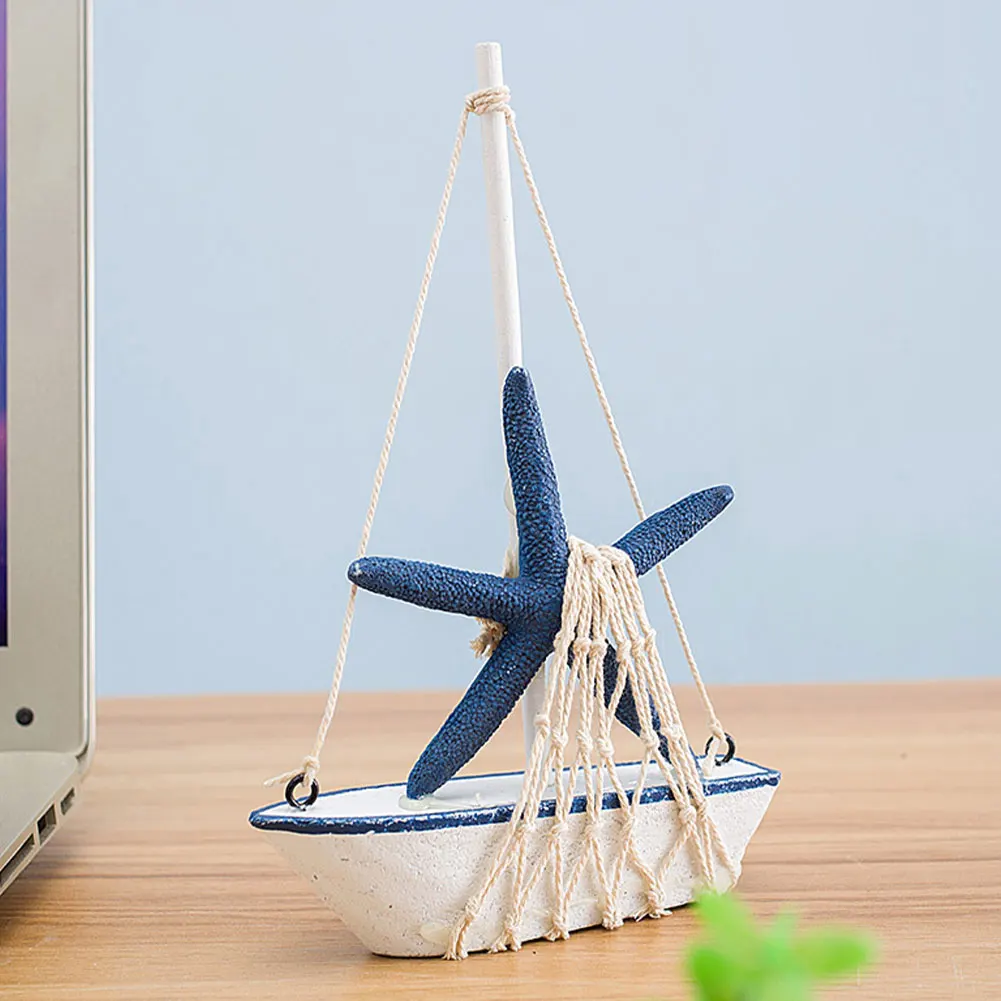 

Marine Nautical Creative Sailing Boat Decor Wooden Sailing Boat Model Set Home Decor Crafts Classic Room SailBoat Ornaments