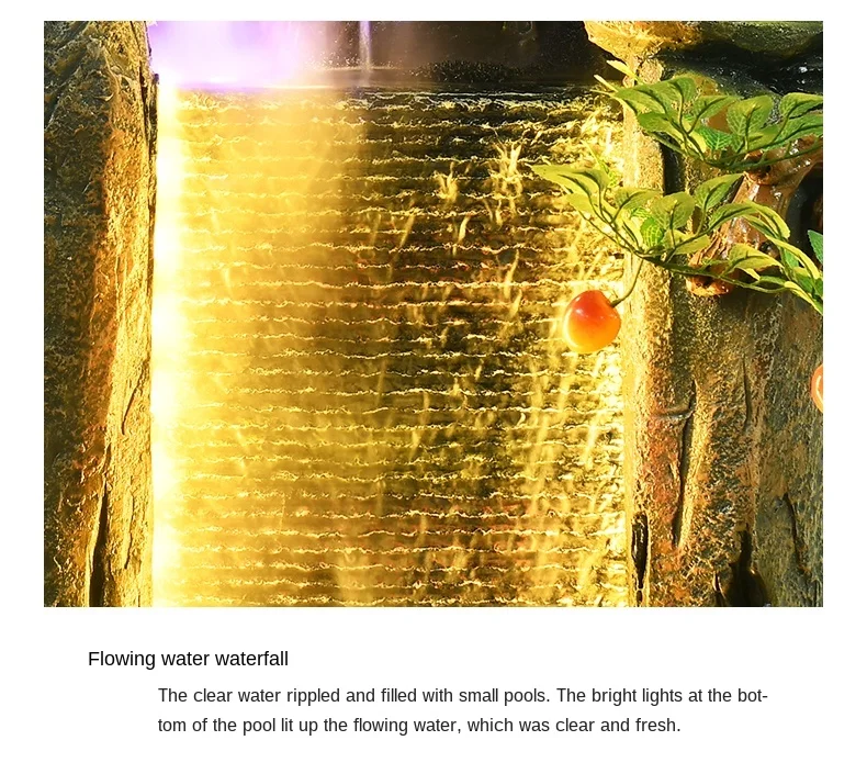 

Large Floor Pastoral Artificial Mountain and Fountain Living Room Balcony Entrance Decoration Water Curtain Wall Home Decoration