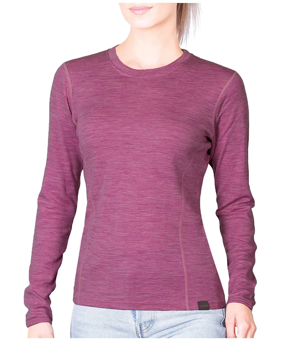 Базовый слой из мериносовой шерсти женский Слой Топ 60% меринос среднего веса с