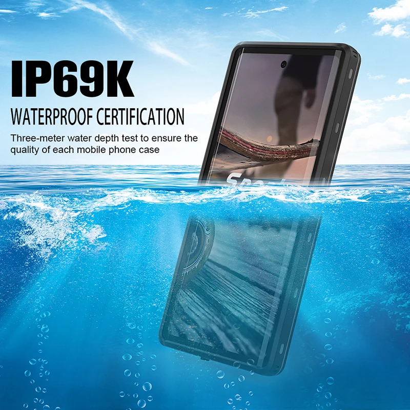 Водонепроницаемый Чехол IP68 для телефона Samsung Note 10 Plus 9 8 водонепроницаемый чехол