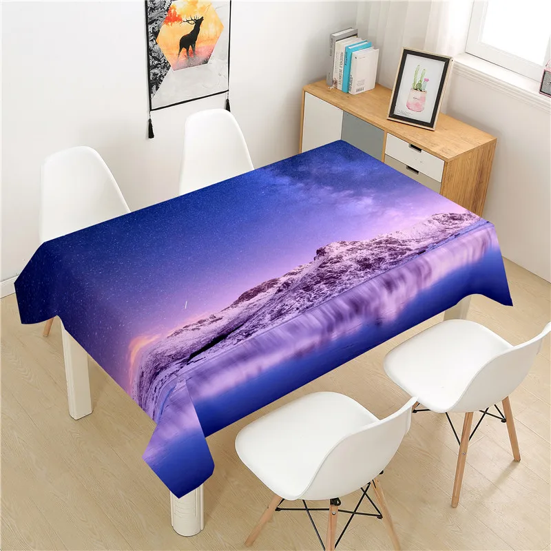 

Beautiful Scenery Tablecloth polyester Hotel Picnic Table Rectangular Table Covers Home Dining Tea Table Decoration