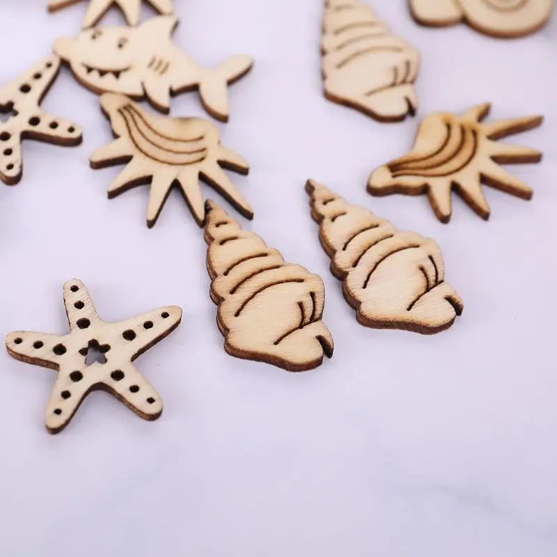 50 шт. деревянные ракушки в морском стиле | Дом и сад