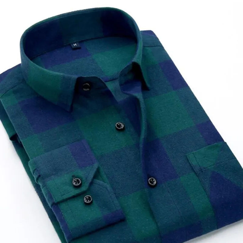 Рубашка мужская с длинным рукавом фланелевая Удобная Повседневная блуза в