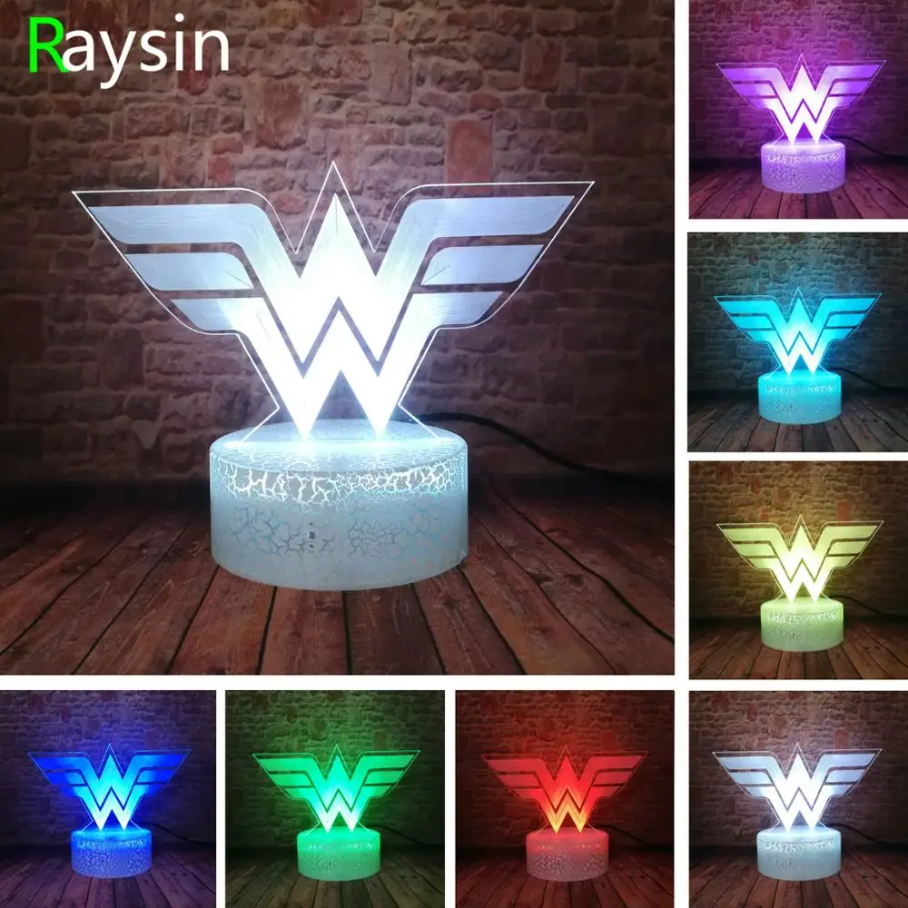 DC Comics логотип Чудо Женщины супергерой Лиги Справедливости Забавный 3D Визуальный