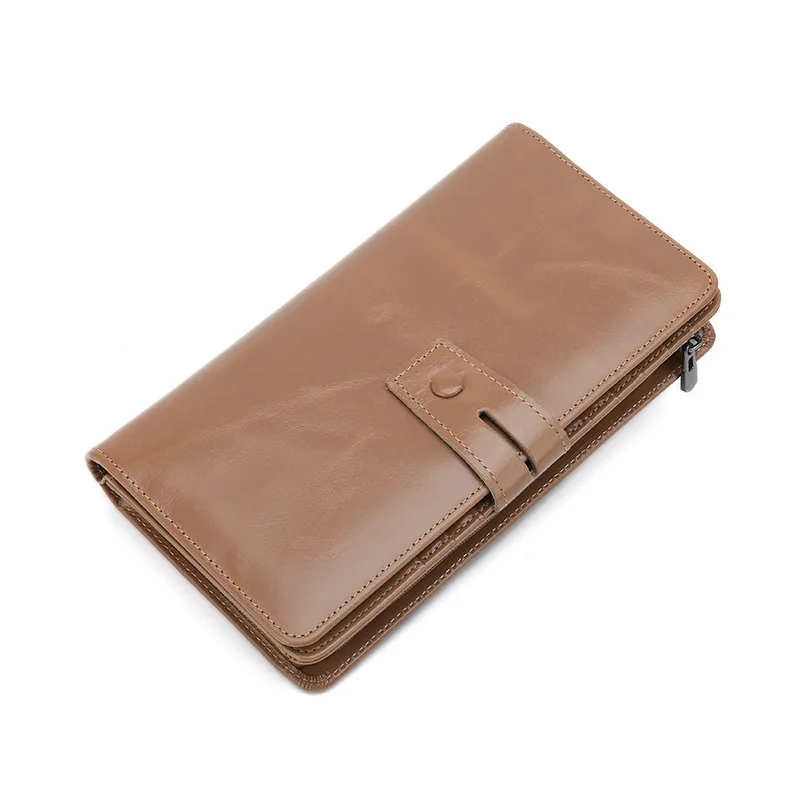 

Large capacity activity leather handbag multi function Zipper Wallet