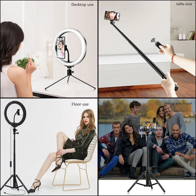 

Portable Rgb Ring Light With Tripod 10 Inch Fill Light Led Live Light Mobile Phone Universal Selfie Stick