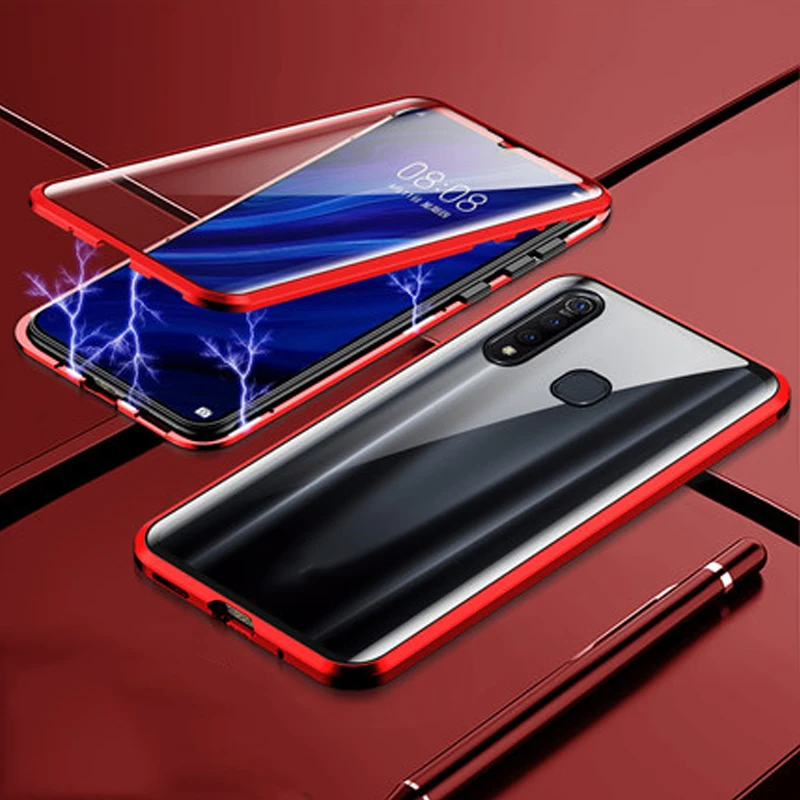 Роскошный Магнитный адсорбционный ЧЕХОЛ ДЛЯ VIVO Z5X z5x, металлическая рамка, двусторонняя стеклянная крышка для VIVO Z5 X, защитный чехол для телефона, оболочка