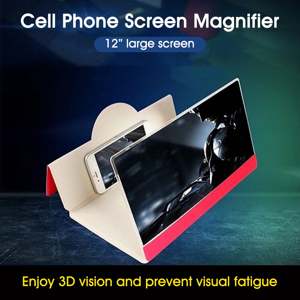 

12inch 3D Phone Screen Magnifier Amplifier Folding Design HD Video Magnifying Glass Watch 3d Movies Smart Phone Bracket Holder