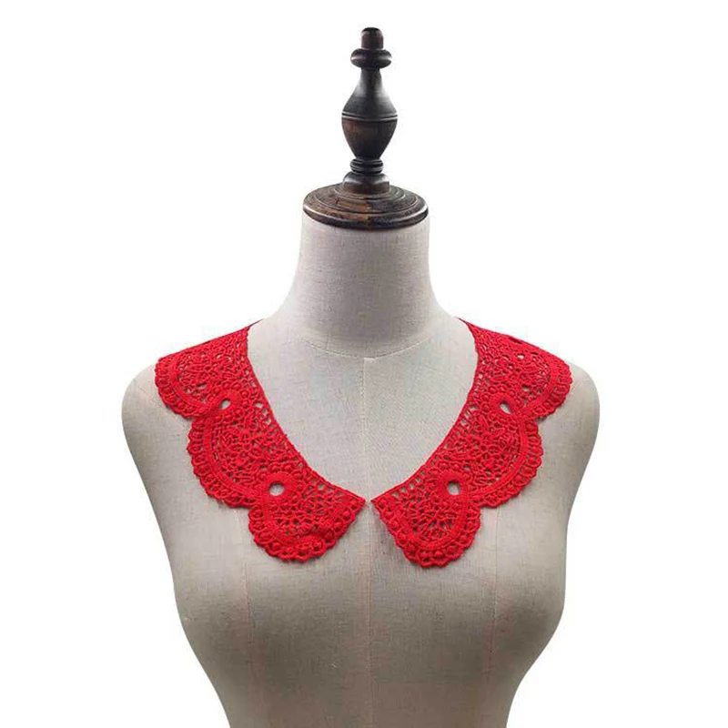 Лидер продаж белый кружевной воротник из гипюровой цветочной ткани для