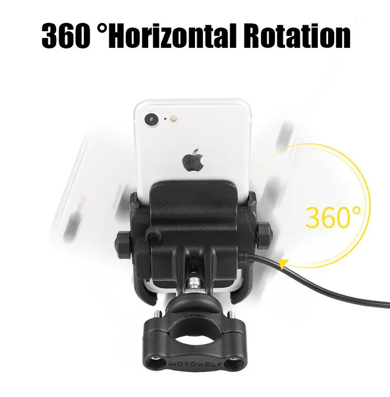 Держатель телефона для мотоцикла велосипеда с зарядным устройством USB кронштейн