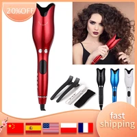 professional ceramic automatic rotating hair curler with digital lcd displa air spin curling iron barrel for all hair types