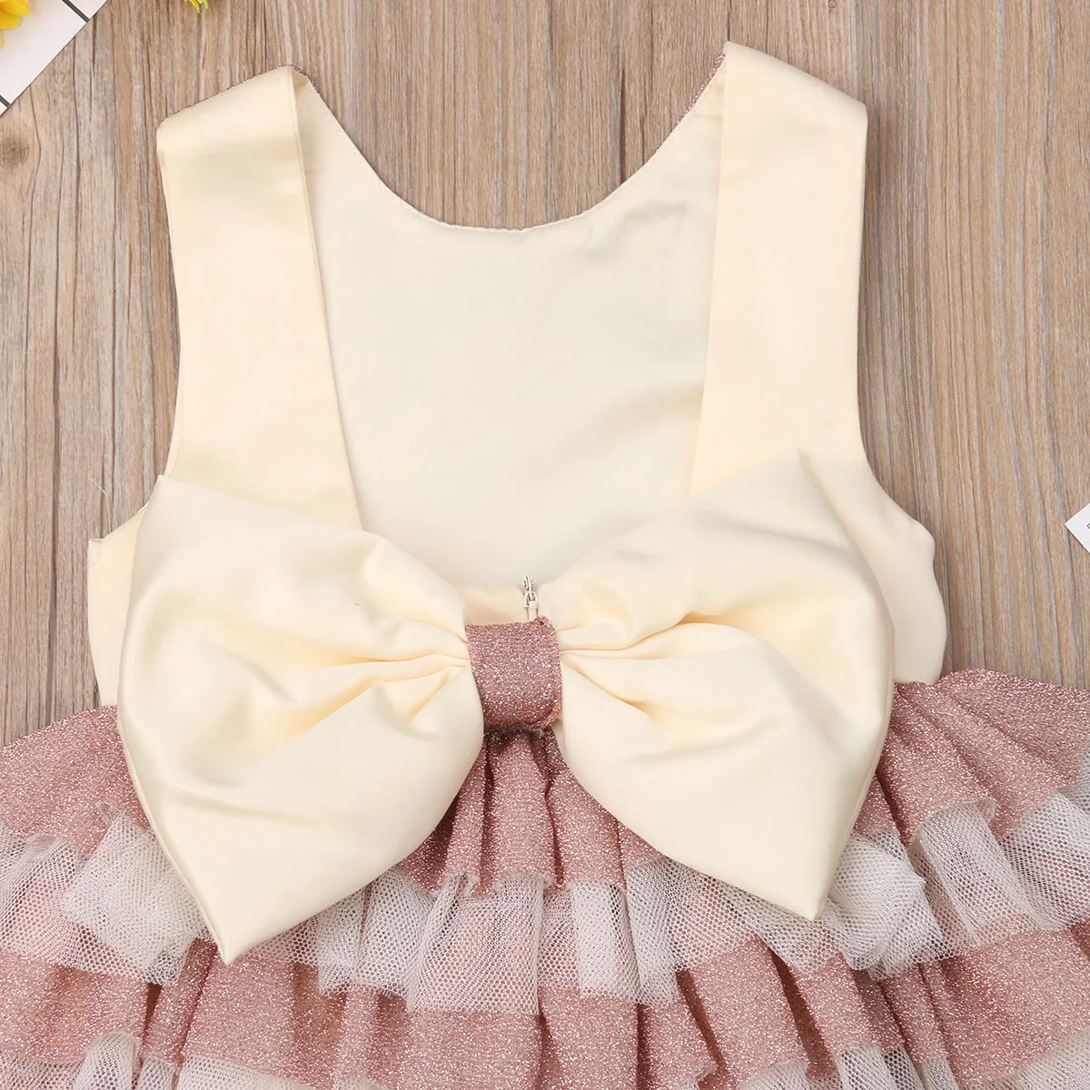 Платье принцессы с бантом на спине для маленьких девочек цветочным рисунком