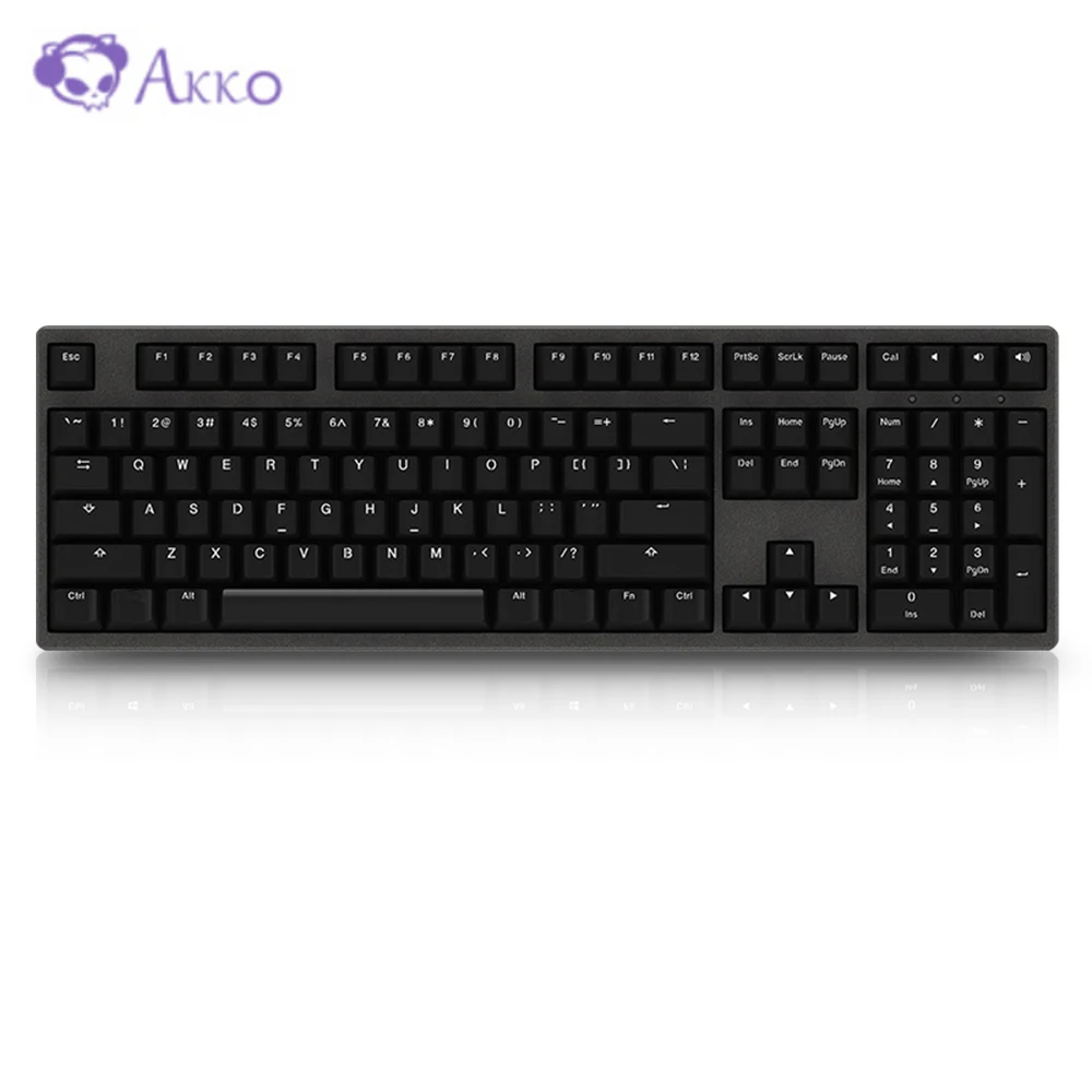 Black Оригинальная игровая клавиатура AKKO 3108DS, механическая, 108 клавиш, USB, проводная, компьютерная, игровая, Cherry MX Switch, 85%, PBT, макро, программируемая - Цвет: Black