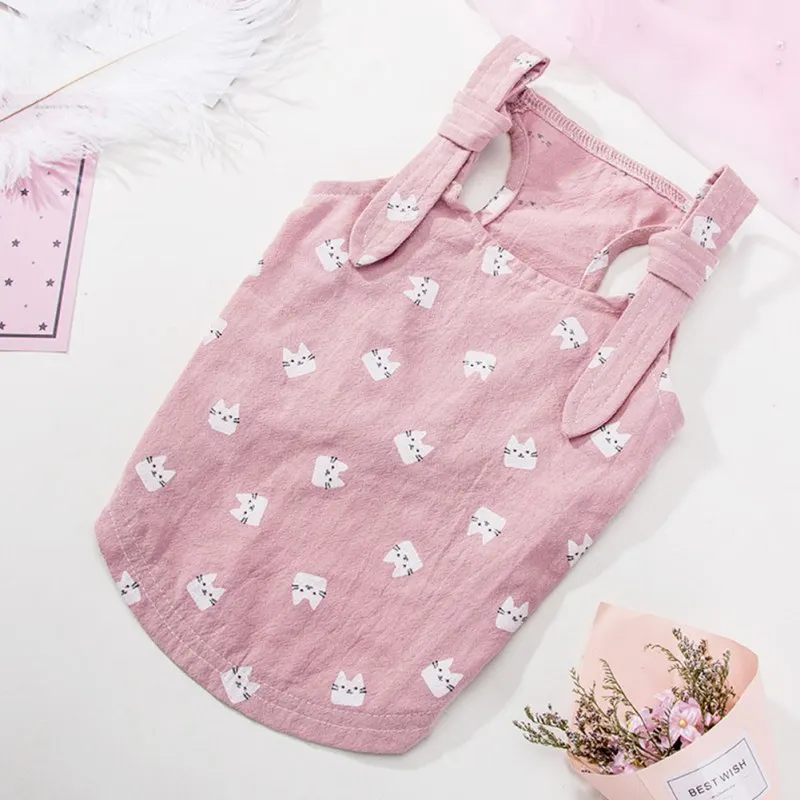 Pet Dog Small Fresh Halter Top Camisole Dress Spring Summer Skirt Supplies For Medium |