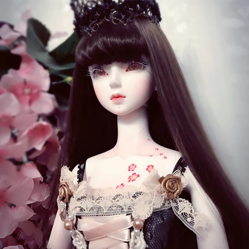 

Bybrana BjdWig 6 4 3 Points Piant Baby Doll Girl Air Bangs Curl Long Hair Loli Hair Powder