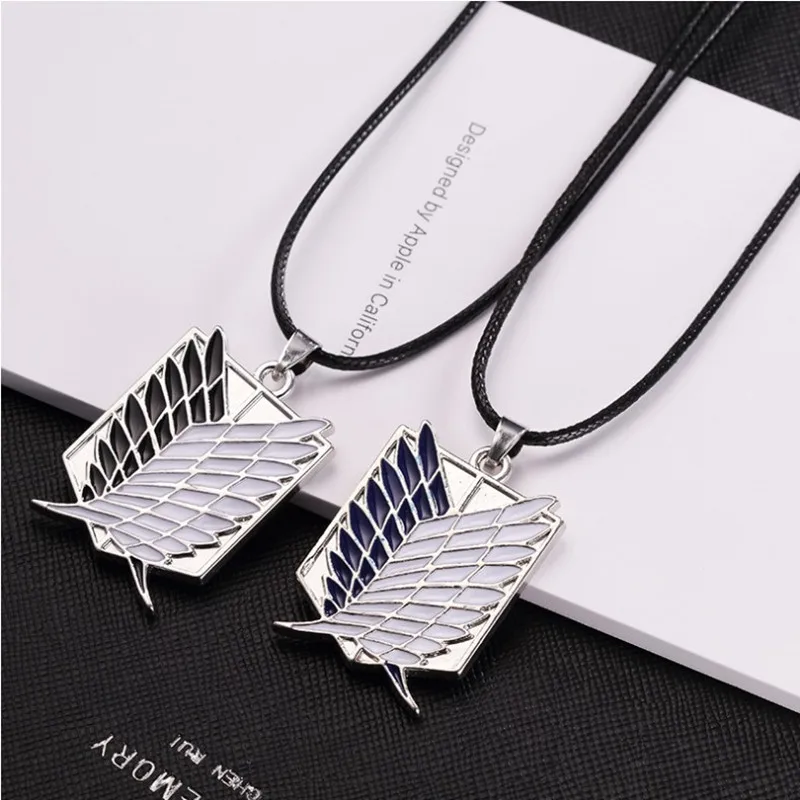 Cosplay Attack on Titan Necklace Wings of Liberty Pendants Necklaces Metal Unisex Chain Pendant Cosplay Anime Jewelry Collares