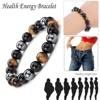 natural black obsidian hematite tiger eye beads bracelets men for magnetic health protection women jewelry pulsera hombre